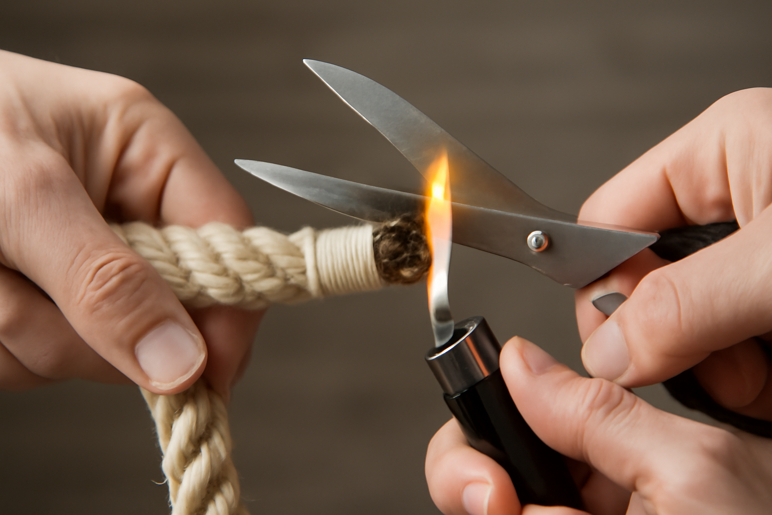 Couper et brûler les extrémités d&rsquo;un cordage : finitions et surliures