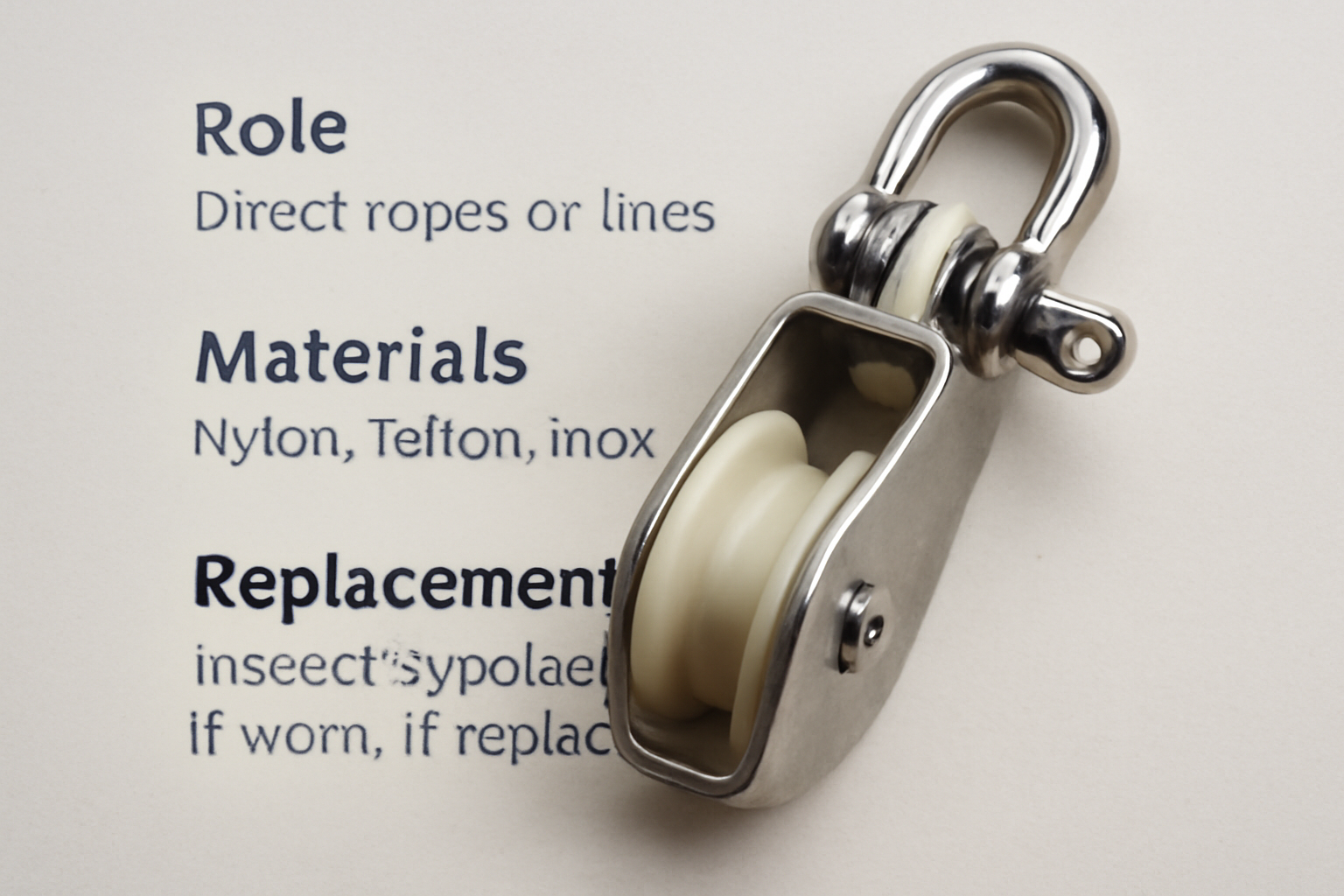 Le réa de davier : rôle, matériaux (nylon, téflon, inox) et remplacement