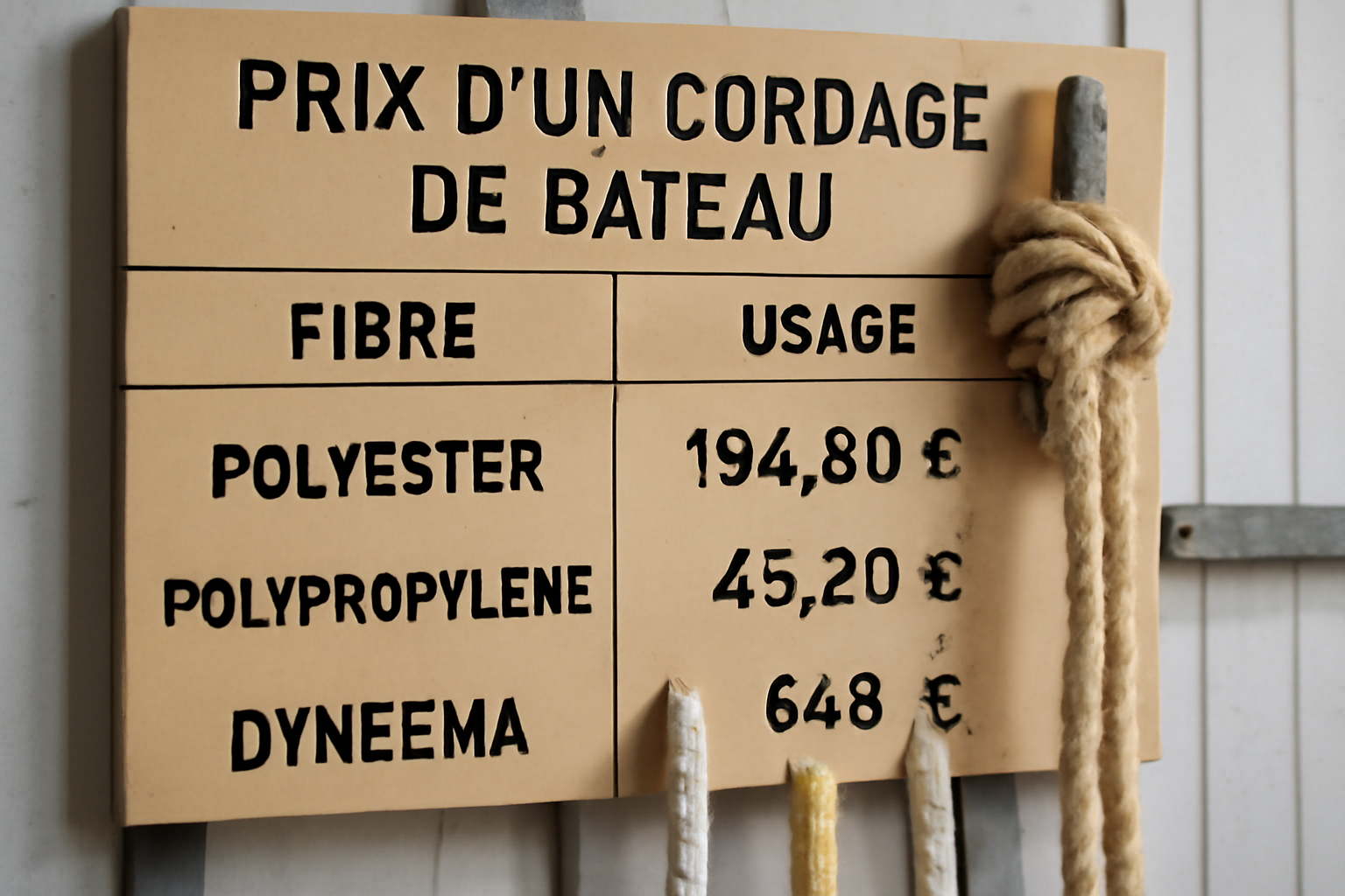 Prix d&rsquo;un cordage de bateau : budget selon la fibre et l&rsquo;usage